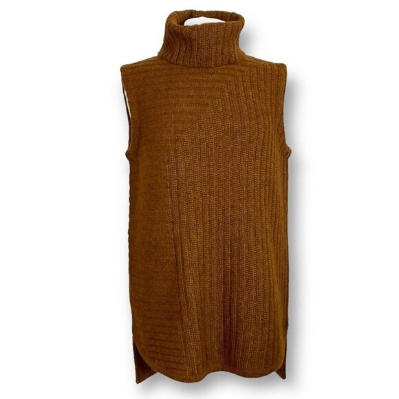 Theory Womens Brown Beylor T Caresse Sweater M Mohair Wool Turtleneck Minimalist - Picture 5 of 8